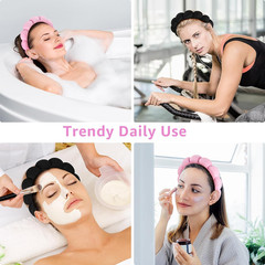 Spa Headbands for Washing Face or Facial, Set of 2 Skincare Headbands, Terry Clo