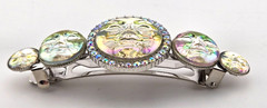 Kirks Folly Seaview Water Moon 5 Stone Barrette SST One of A Kind Signed