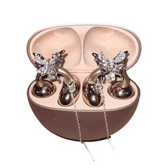Butterfly Rhinestone Clip On Earbuds Decoration