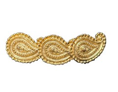 Vintage Ornate Hair Clip Hair barrette Paisley Design Gold Tone Taiwan 3.5”