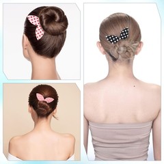 Lnngub 5 Pcs Deft Hairs Bun Maker French Donut Polka Dot 1 Count (Pack of 5)