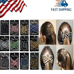 Fashion Double Hair Comb Magic Beads Elasticity Clip Stretchy Hair Combs Clips