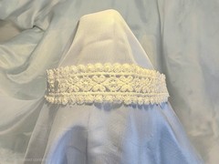 Rare Vintage Antique Ivory Lace Fabric Hair Band Headband