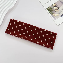 1Pc Polka Dot Yoga Elastic Headband – Fashionable Dot-Pattern Makeup Headband, S
