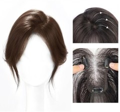 3.15″x4.3″ Seamless Front 100% Human Hair Topper Cover Head Top or As Fringe 10″