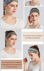 New YONUF Flower Design Boho Headband Wide Workout Hair Accessories – Pack of 6