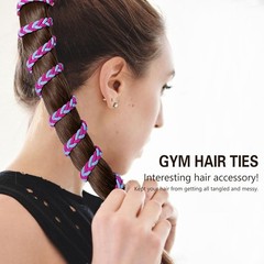 3 Packs 25″ Elastic Hair Ties Ponytail Holders, Colorful Sports Hair Bands, Spir