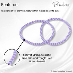 Parcelona Thin Stripes Ponytail Holder Stretchy Elastic Hair Ties for Women