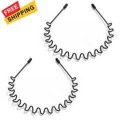 Asltw 2 PCS Metal Hair Band for Men Headband Women 1 Count (Pack of 1), Black