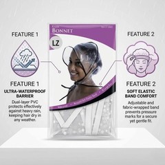Waterproof Head Cover All Classic Rain Bonnet : 1CT