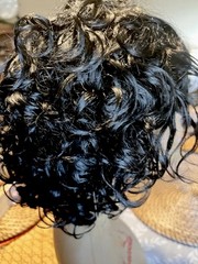 100% REMY HUMAN HAIR LACE FRONT WIG SHORT WAVY LAYERED BOB #SOFT BLACK NWT