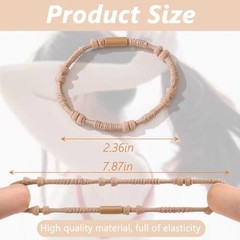 Boho Hair Ties Bracelets for Women, 24PCS Hair Tie 1 Count (Pack of 24) Retro A