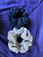 Handmade Crocheted Hair Scrunchie | Blue