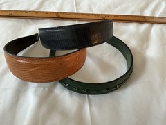 Set of 3 Vtg Genuine Leather Womens Headbands Axcess Made in Italy