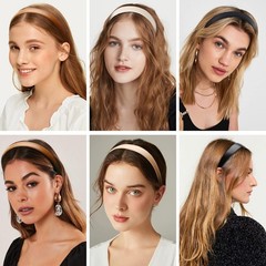 Leather Headbands for Women, 1Inch Non Slip Soft PU Hair Head Bands Diademas …