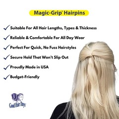 Magic-Grip Hair Pins Set of 10 by Good Hair Days Color: Shell