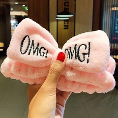 3pcs/set Cute Soft Coral Fleece Wrist Washband Bow Headband For Women Girl Wash