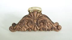 Real decorative wood and metal hair claw clip
