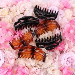 Hair Claw Clips for Women Large & Medium 1 Count (Pack of 6), Black Brown