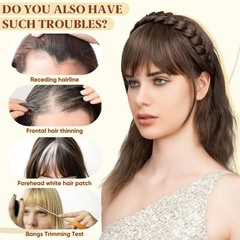 Women’s Wig with Bangs and Sideburns Trendy Braided Headband Hair Accessories US