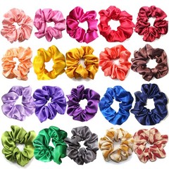 20 PCS Satin Hair Scrunchies Ties Flower Chiffon Elastics Ponytail Holder