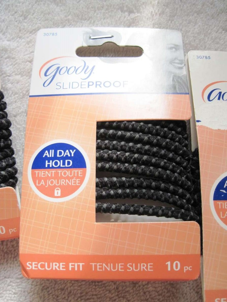 10 Goody Stay Put Slide Proof Hold Stay Secure Fit Elastic Ponytailer Hair Bands