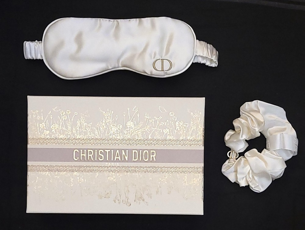 New in Lilac Dior Keepsake Box Cream Silky Eye Night Cover Mask + Hair Scrunchie