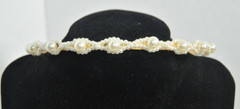 Lot of Two Faux Pearl Headbands Silver Tone w Rhinestones other Twist Pearl NWOT