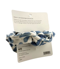 Hairitage Soak It Up Absorbent Microfiber Towel Hair Scrunchie, Cream & Blue, OS