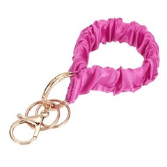 Stretchy Removable Scrunchie Keychain Wristlet-1Pcs(Pink)
