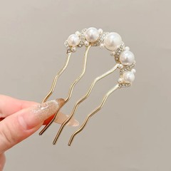 Metal U-Shaped Hair Sticks Combs Pearl Tassel Hair Fork Hair Clip Hairpins Women