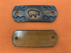 2 Leather Hair Barrettes w Sticks, Ponytail, Pig, Hog, Country Handcrafted #295