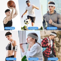 6pack Sports Headband Yoga Gym Sweatband Women Men Hair Bands Head Sweat Band US