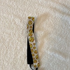 Chica Bands Headband Tennis Ball Print Elastic Fabric White Yellow Black Red