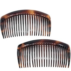 Paris AD66/2 French Side Comb Large Curved Tortoiseshell Hair Combs for Women