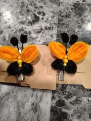 Handmade Beaded Butterfly Alligator Hair Clips-set Of 4