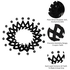 TOBATOBA 7 Pcs Black Lazy Bird’s Nest Magic Hair Clip Expandable Ponytail Holder