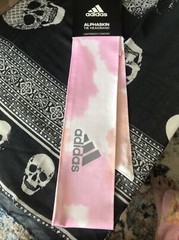 NWT Adidas Womens Alphaskin Print Tie Headband OSFA Frost Pink