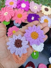 12pcs New Handmade Crochet Snap Hair Clip Girls,Women Fashion Colorful Cute Gift