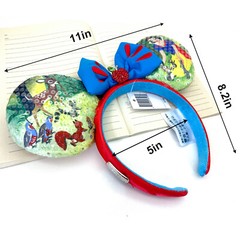 Disney Snow White 100th Headband Blue Bow Minnie Mouse Ears for Princess Girls