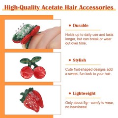 chezlena 6 PCS Fruit Hair Claw Clips for 6 Count (Pack of 1), Multicolor