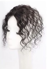 2.3″x3.15″ Mono Base Wavy 100% Human Hair Topper Clip in 25cm, Black/Brown