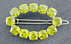 Kate Spade Hair Clip Green Crystal Peridot Rhinestone Made Italy Designer