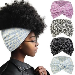 7 Inches Extra Wide Headbands for Women, 4 Packs Boho Large Turban Head Bands…