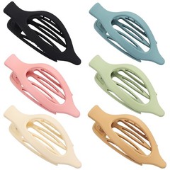 CHANDAT Flat Hair Clip 6 pcs Lay Down Claw 1 Count (Pack of 6), Colorful