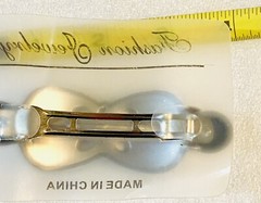 Black Hair barrette Bow With Clear Rhinestones hair clip 4” plastic NEW