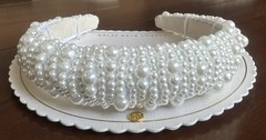 New Piper K 1.25″ Wide Women’s White Pearl Embellished Headband