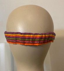 Braided strap headband Guatemalan cotton Colorful Tribal Elastic Women Child AD