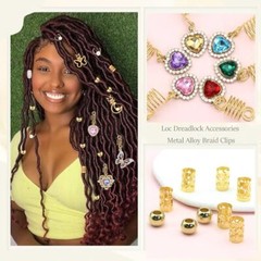 140Pcs Gold Hair Jewelry for Braids Rhinestone Dreadlocks Accessories