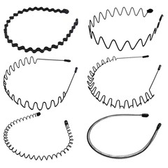 Unisex 6Pcs Fashion Metal Blk Wavy Hair Hoop Hairband Sport Headwear Accessories